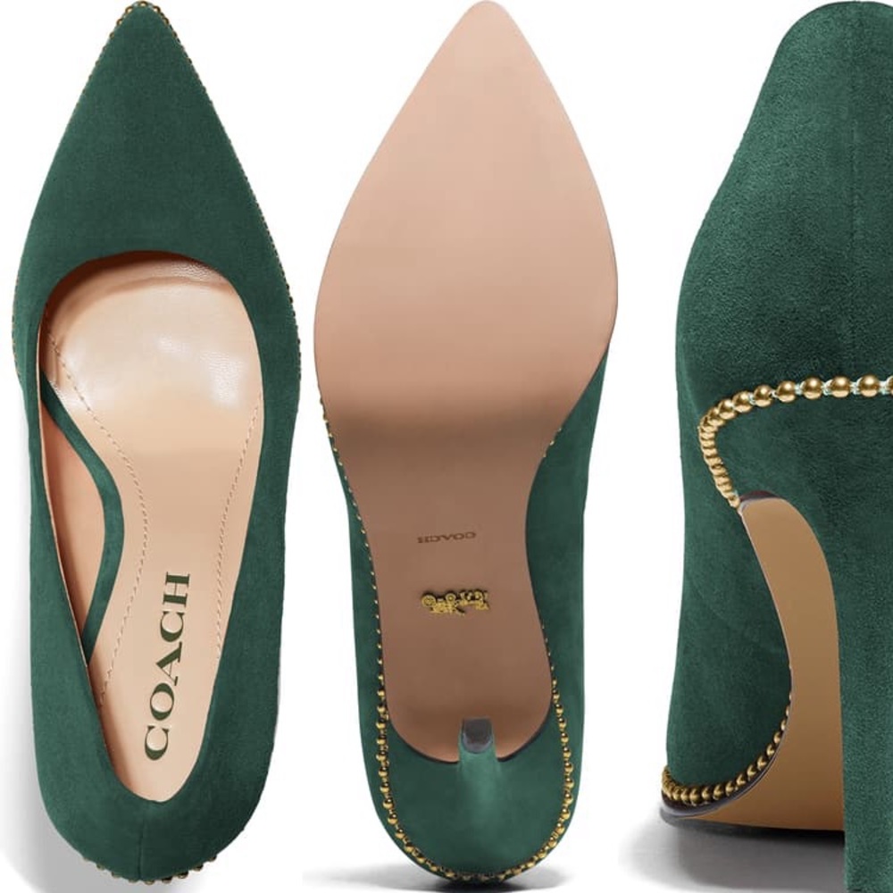 Coach Suede Waverly Pump in Jade - Picture 5 of 11